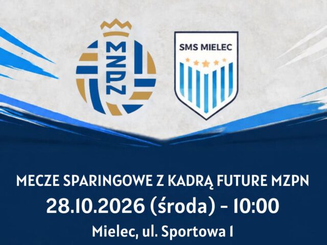 28 października (środa) o godzinie 10:00 reprezentacje U-12 Future i U-13 Future Małopolskiego Związku Piłki Nożnej zmierzą się w meczach kontrolnych z drużynami UKS SMS Mielec. Jesteśmy zaszczyceni wyborem sparingpartnerów